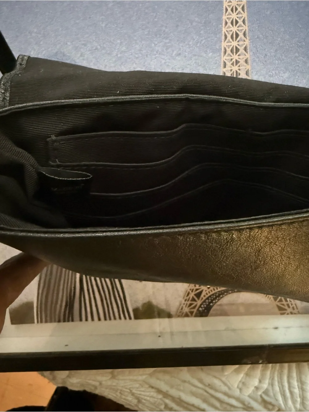 Coach Black Leather Wristlet Clutch with Silver Hardware